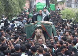 लखनऊ में इमाम हुसैन (अ.स) के मदीने से कर्बला तक के सफर का मंजर पेश, अकीदतमंदों ने की जियारत