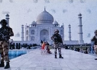 आगरा में ताजमहल के पास सुरक्षा बढ़ाई गई