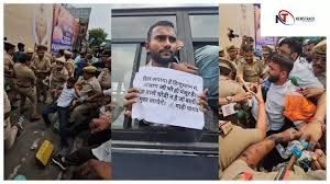 एशिया कप में भारत-पाक मैच का विरोध: लखनऊ में एनएसयूआई कार्यकर्ताओं ने किया प्रदर्शन
